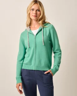 Sale Amanda Cashmere Full Zip Hooded Sweater Women Sweaters & Cardigans