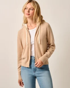 Sale Amanda Cashmere Full Zip Hooded Sweater Women Sweaters & Cardigans
