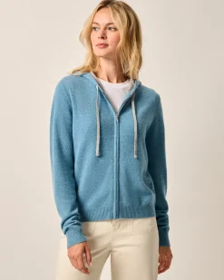 Sale Amanda Cashmere Full Zip Hooded Sweater Women Sweaters & Cardigans