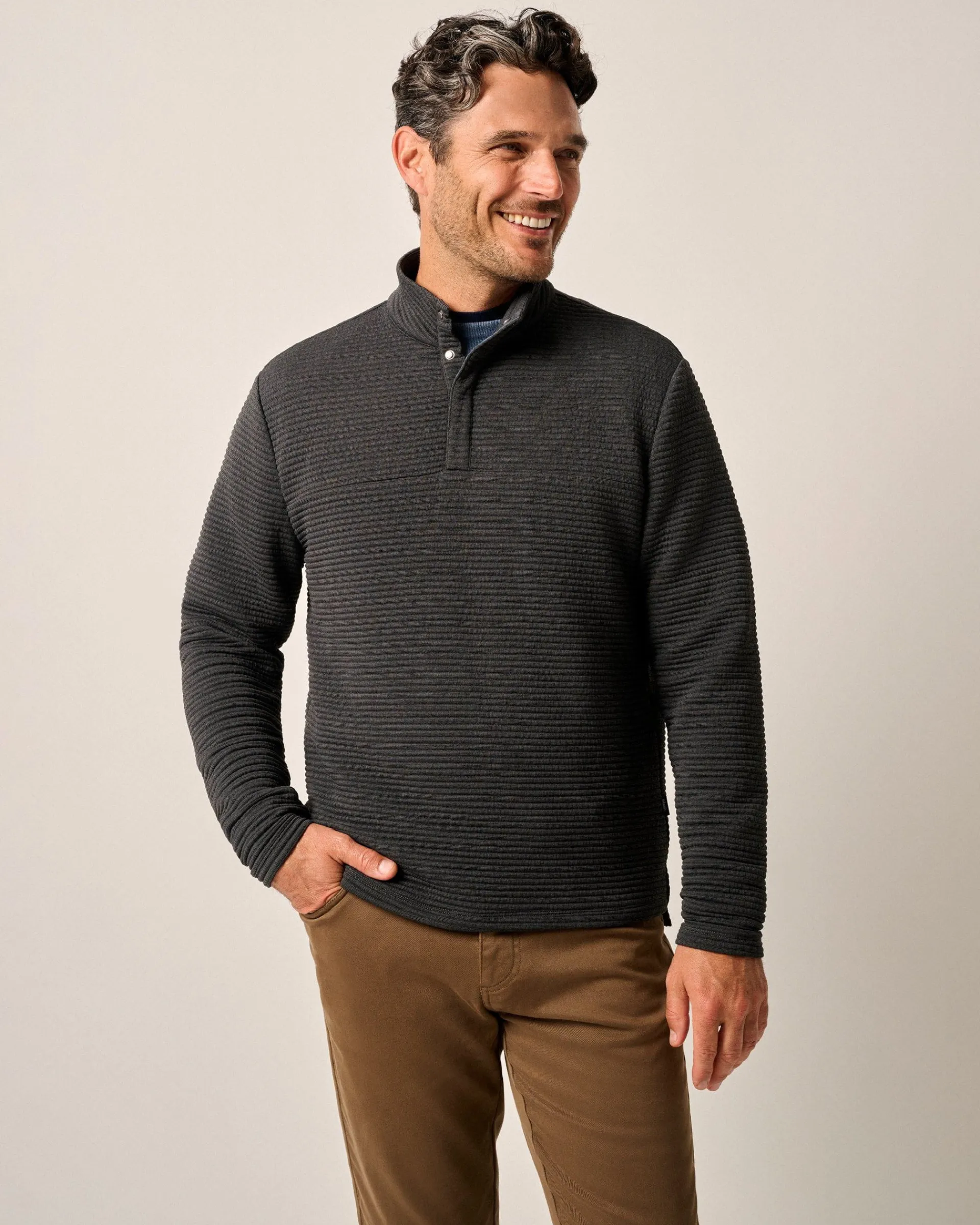 Online Benjy Heathered Henley Pullover Quarter-Zips