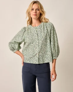 Hot Blair Cotton Button Down Smock Blouse Women Shirts & Blouses