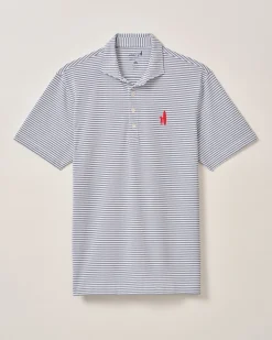 Discount Custom Surfer Logo Performance Mesh Polo - Stetson Stripe Polos|Polos