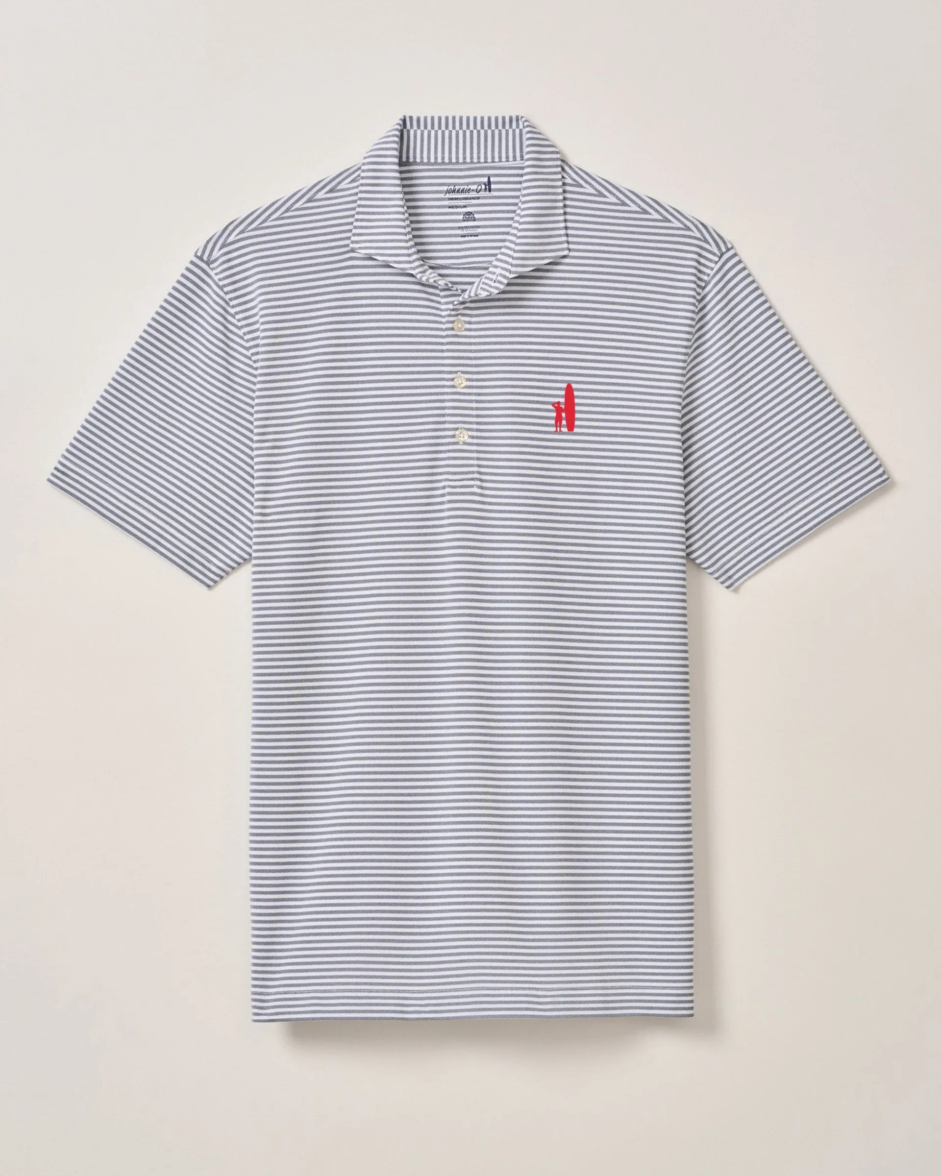 Discount Custom Surfer Logo Performance Mesh Polo - Stetson Stripe Polos|Polos