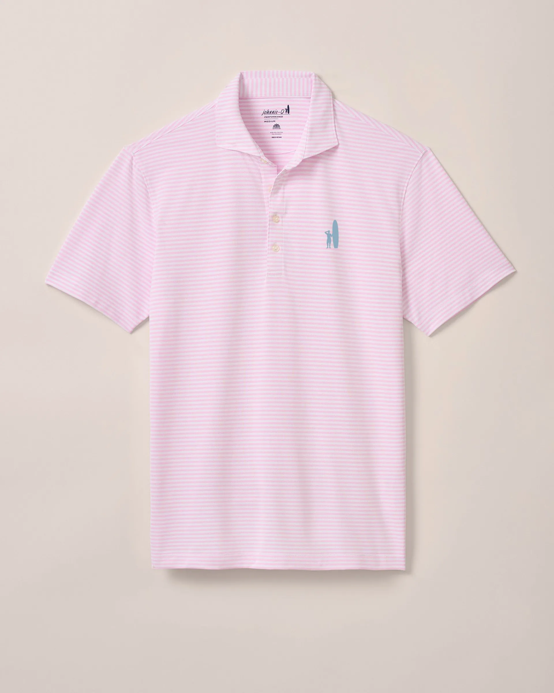Discount Custom Surfer Logo Performance Mesh Polo - Stetson Stripe Polos|Polos