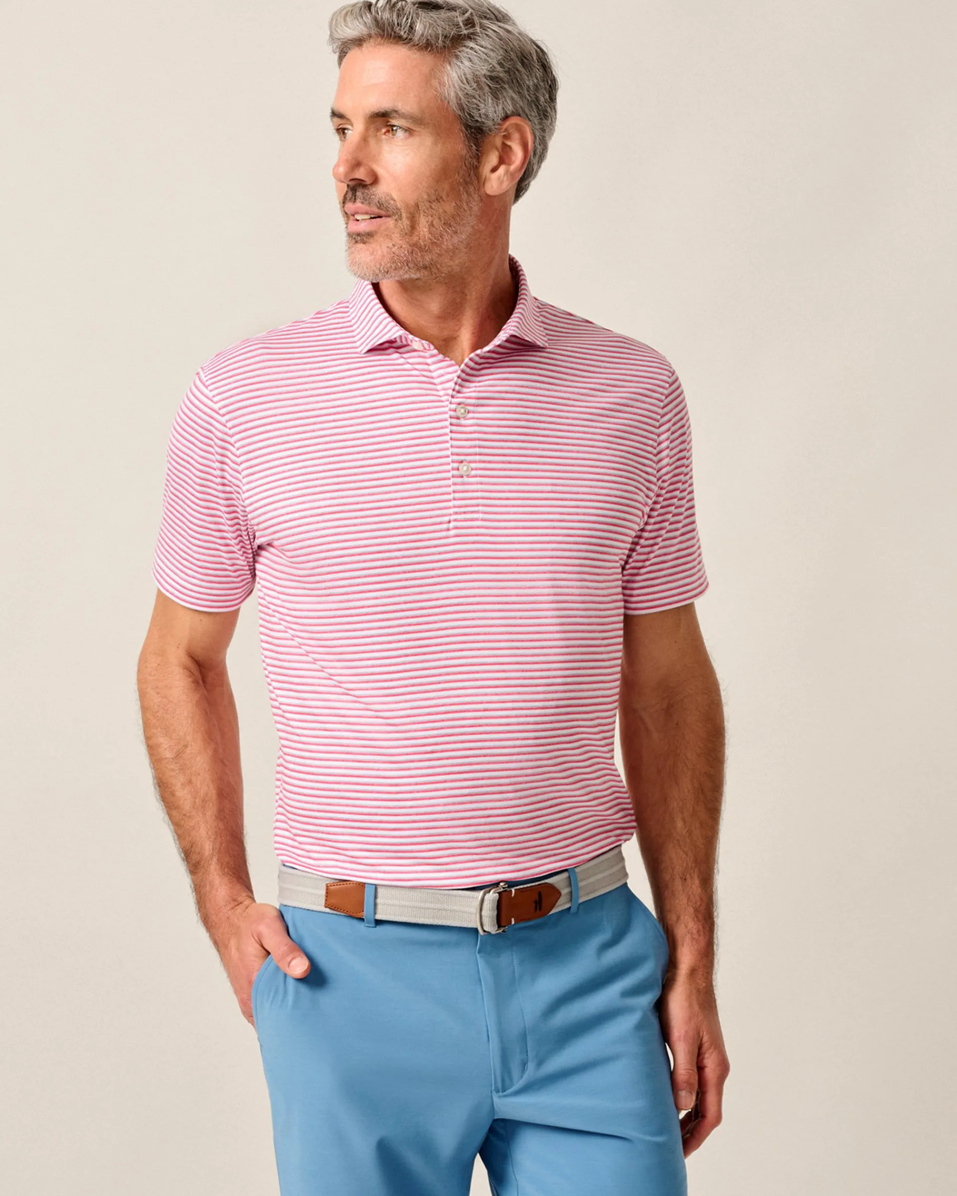 Featherweight Performance Polo - Warwick Stripe Polos|Polos