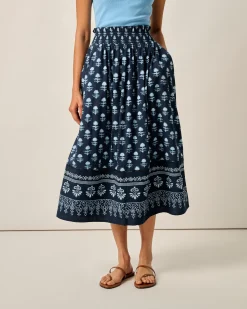 Outlet Kinsley Block Print Midi Skirt Women Shorts & Skirts