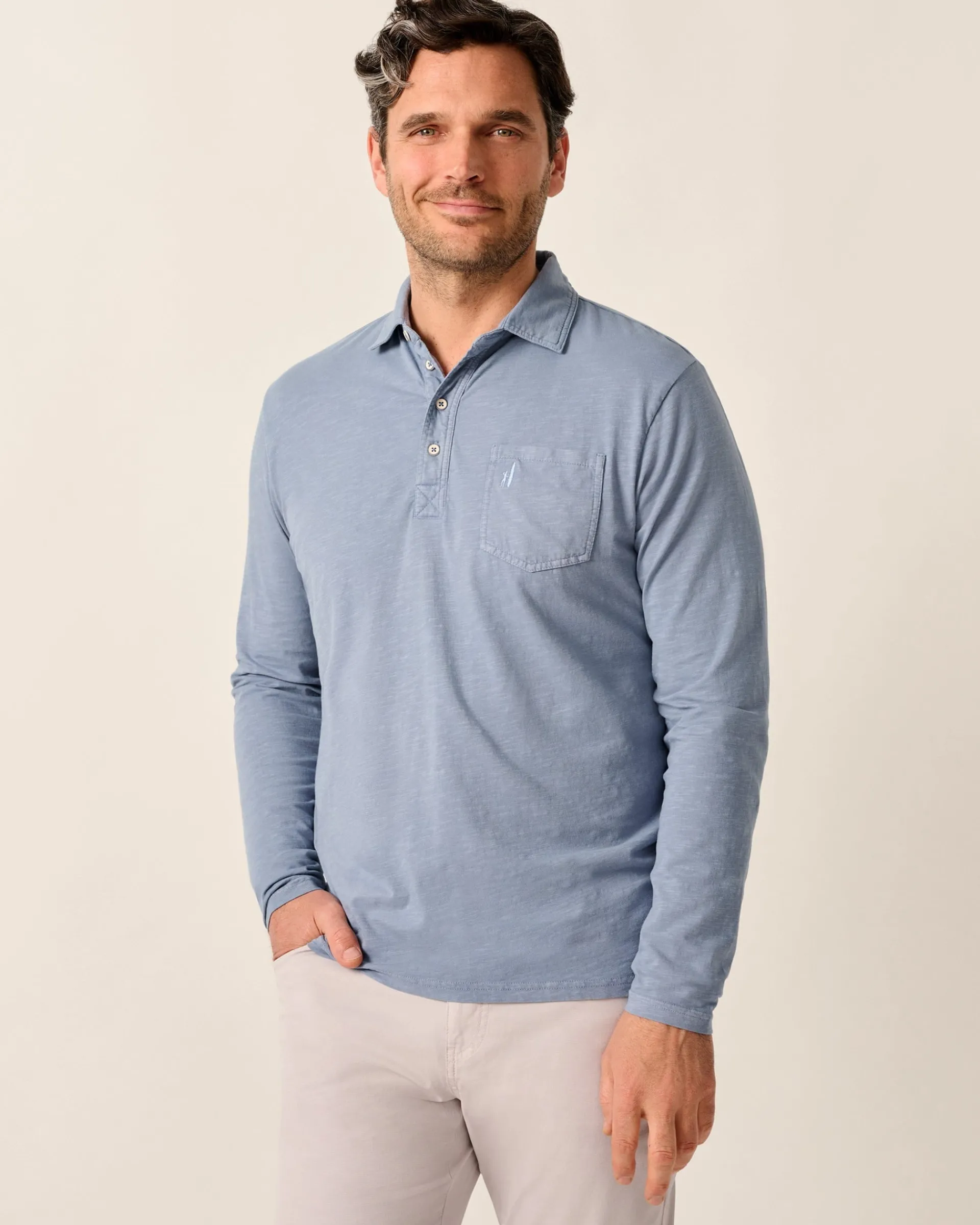 Sale Long Sleeve Original 4-Button Polo - Coastal Wash Polos