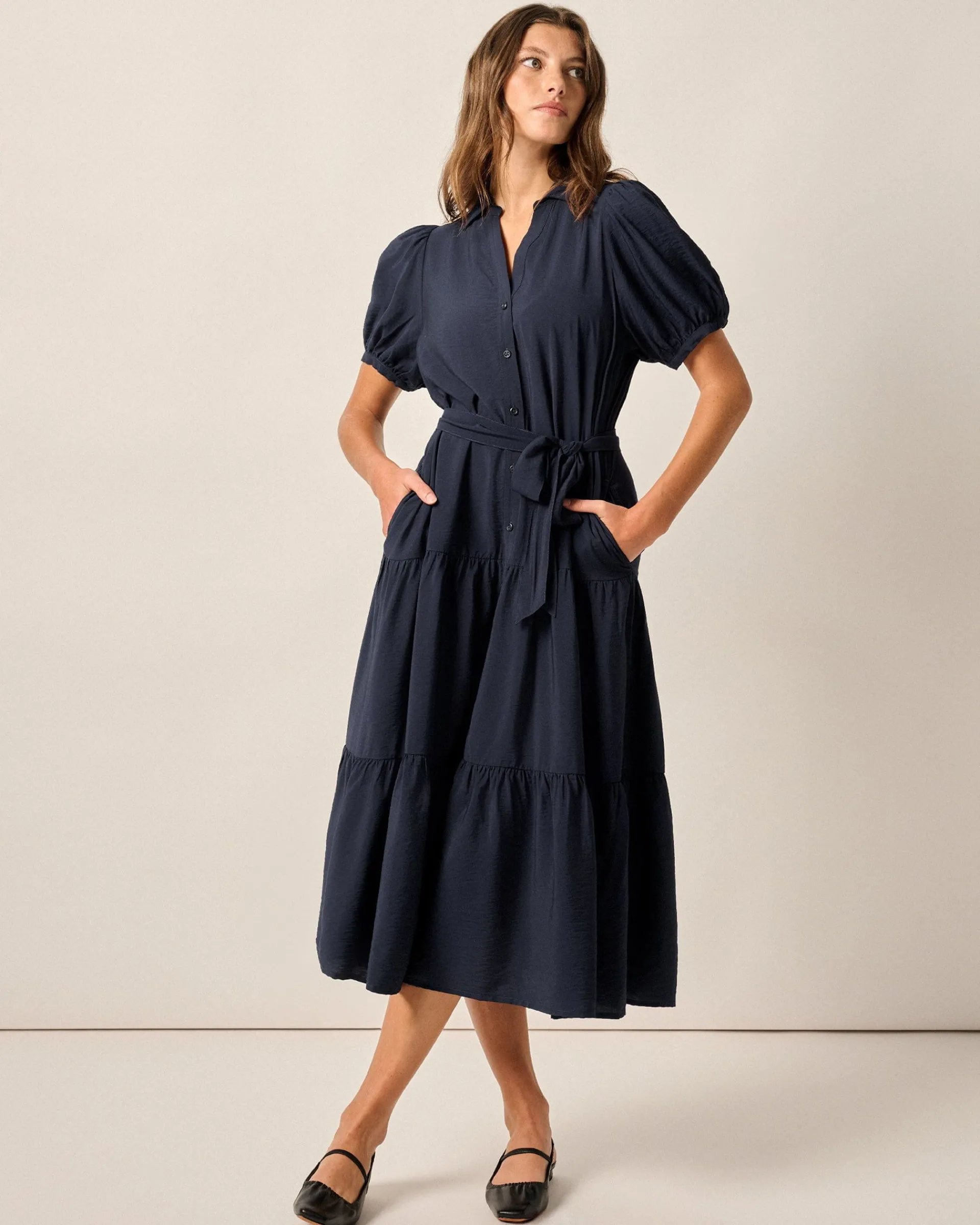 Sale Lorelai Button Up Tiered Maxi Dress Women Dresses