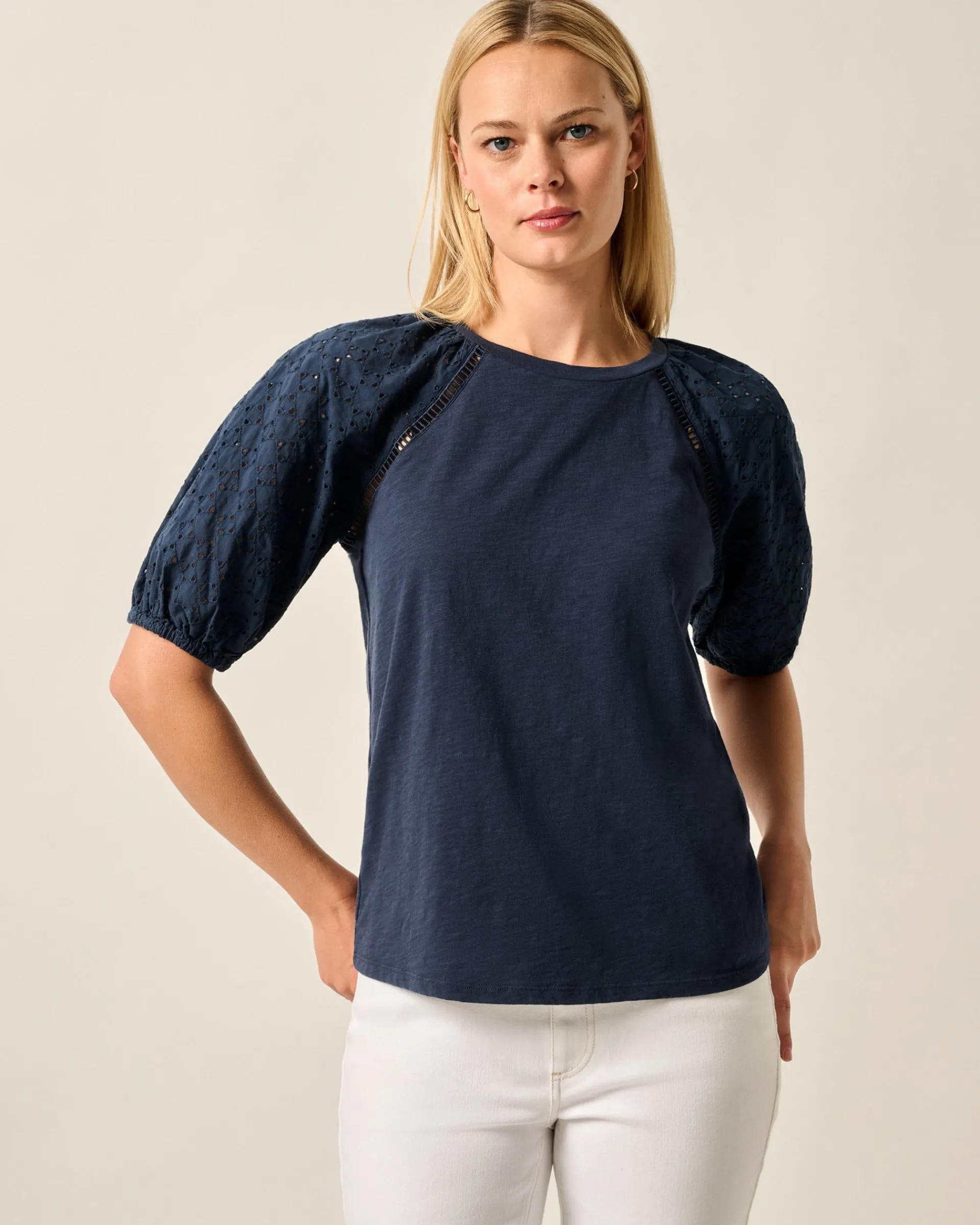 Clearance Lydia Eyelet Puff Sleeve Blouse Women Tees & Tanks|Shirts & Blouses