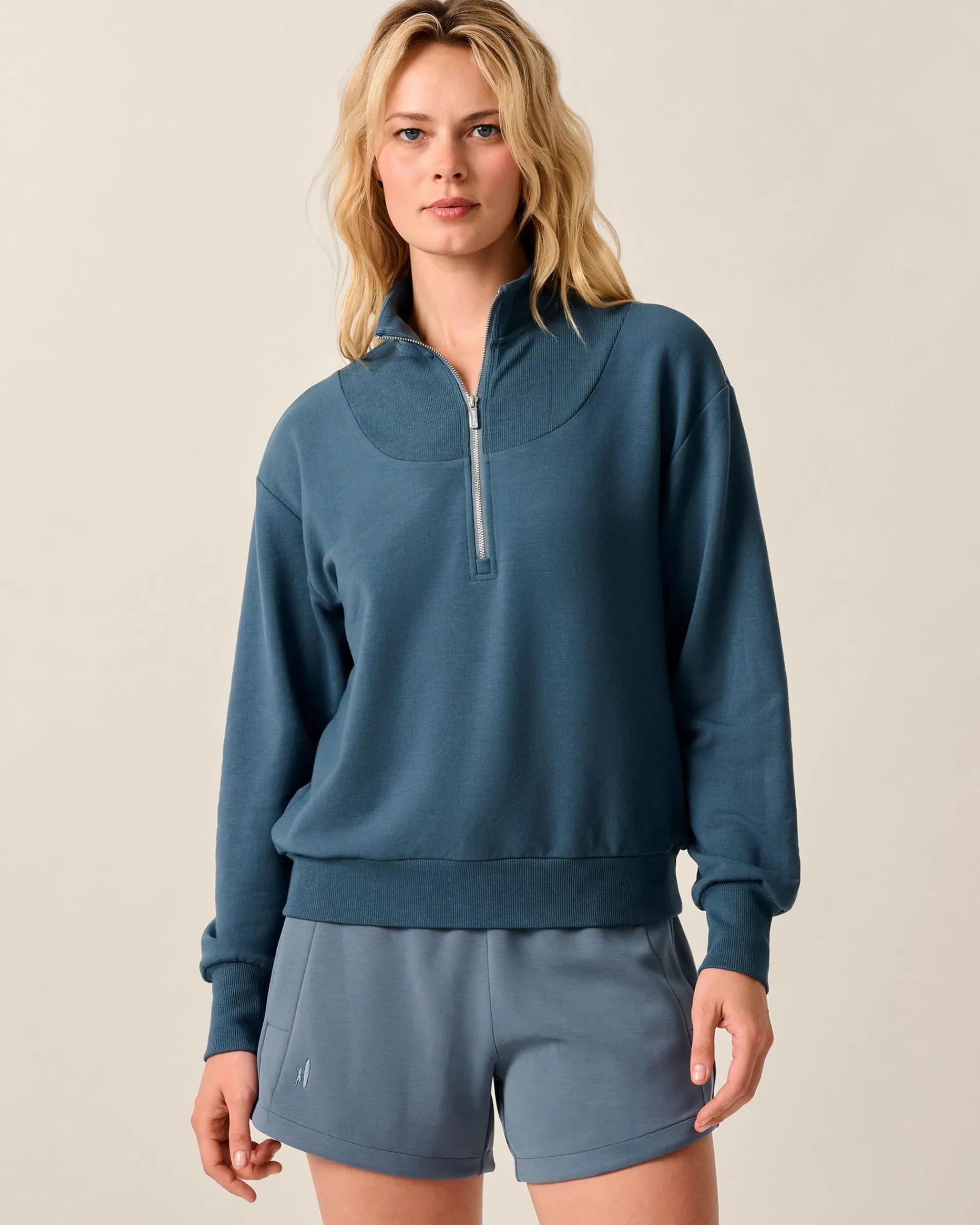 Clearance Naomi Rib Knit 1/4 Zip Women Sweatshirts & Quarter-Zips