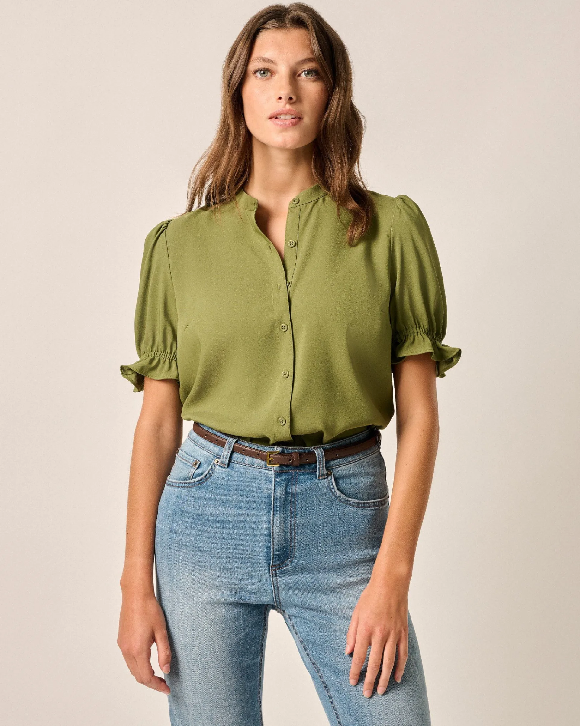 Discount Natalia Button-Up Blouse Women Shirts & Blouses