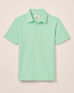 Online Performance Mesh Jr. Polo - Hunter Stripe BOY Polos|Polos