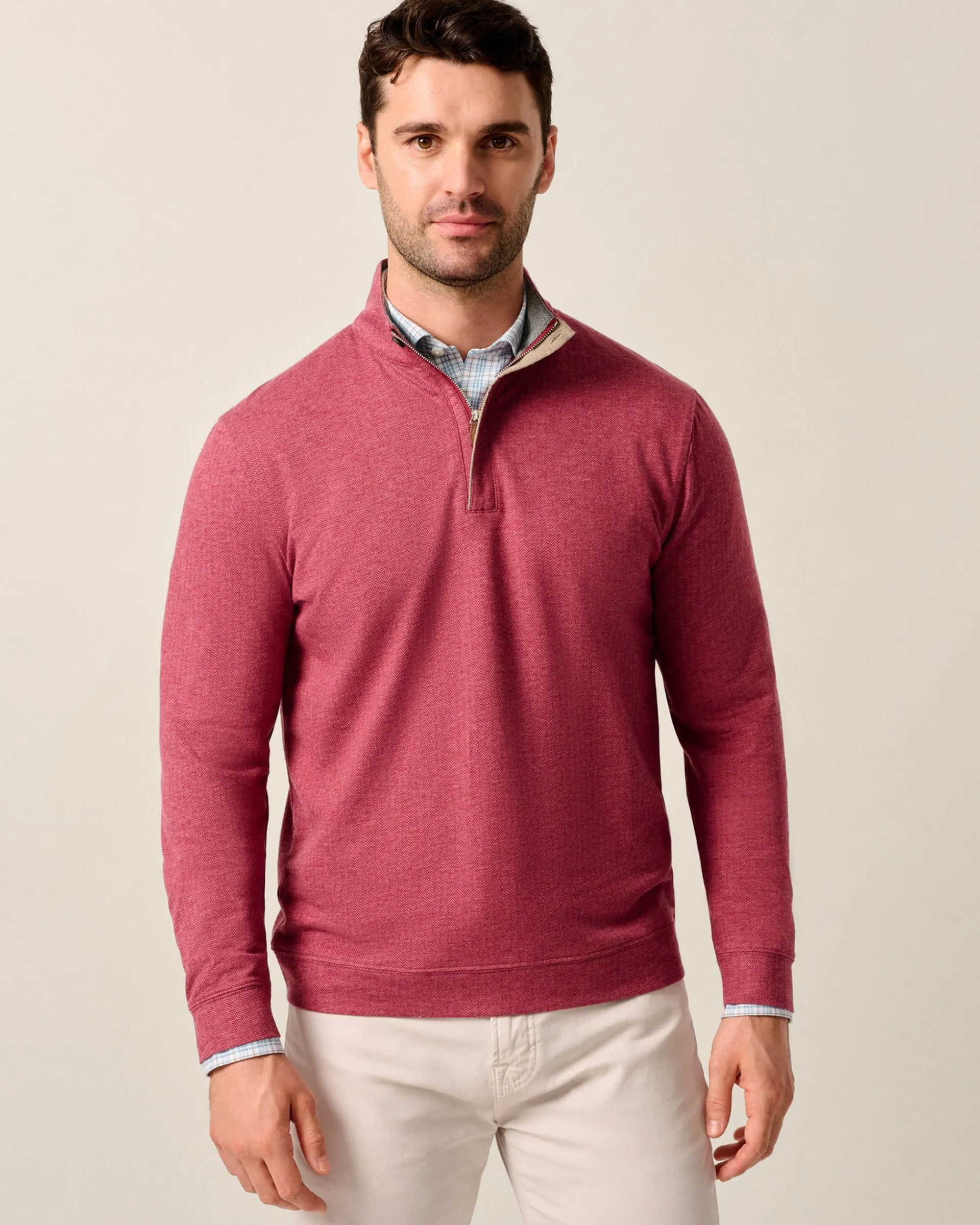Discount Rubin Herringbone Cashmere Blend 1/4 Zip Pullover Quarter-Zips|Sweaters