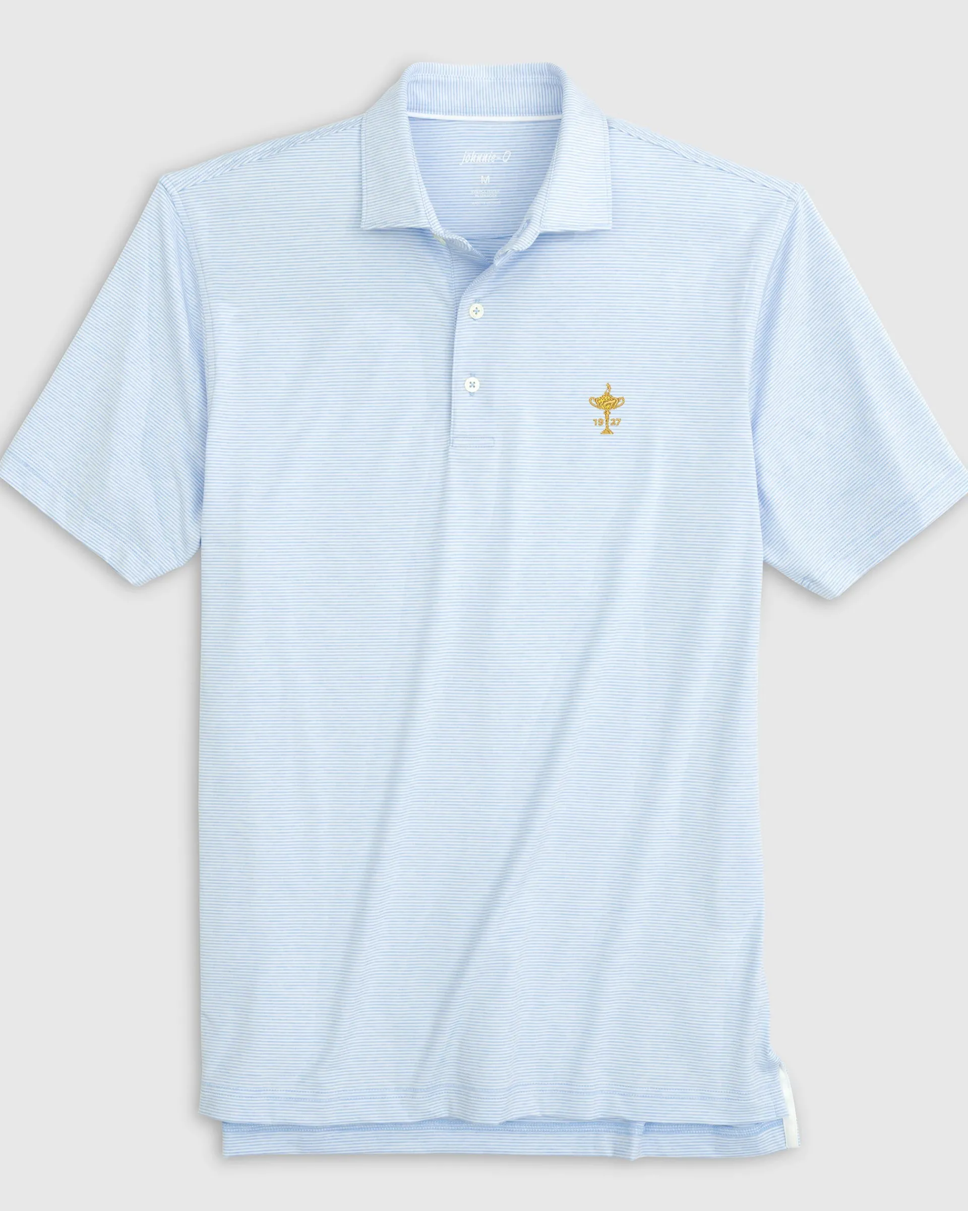 Hot Ryder Cup Lyndonn Striped Jersey Performance Polo - Trophy Logo Ryder Cup|Ryder Cup