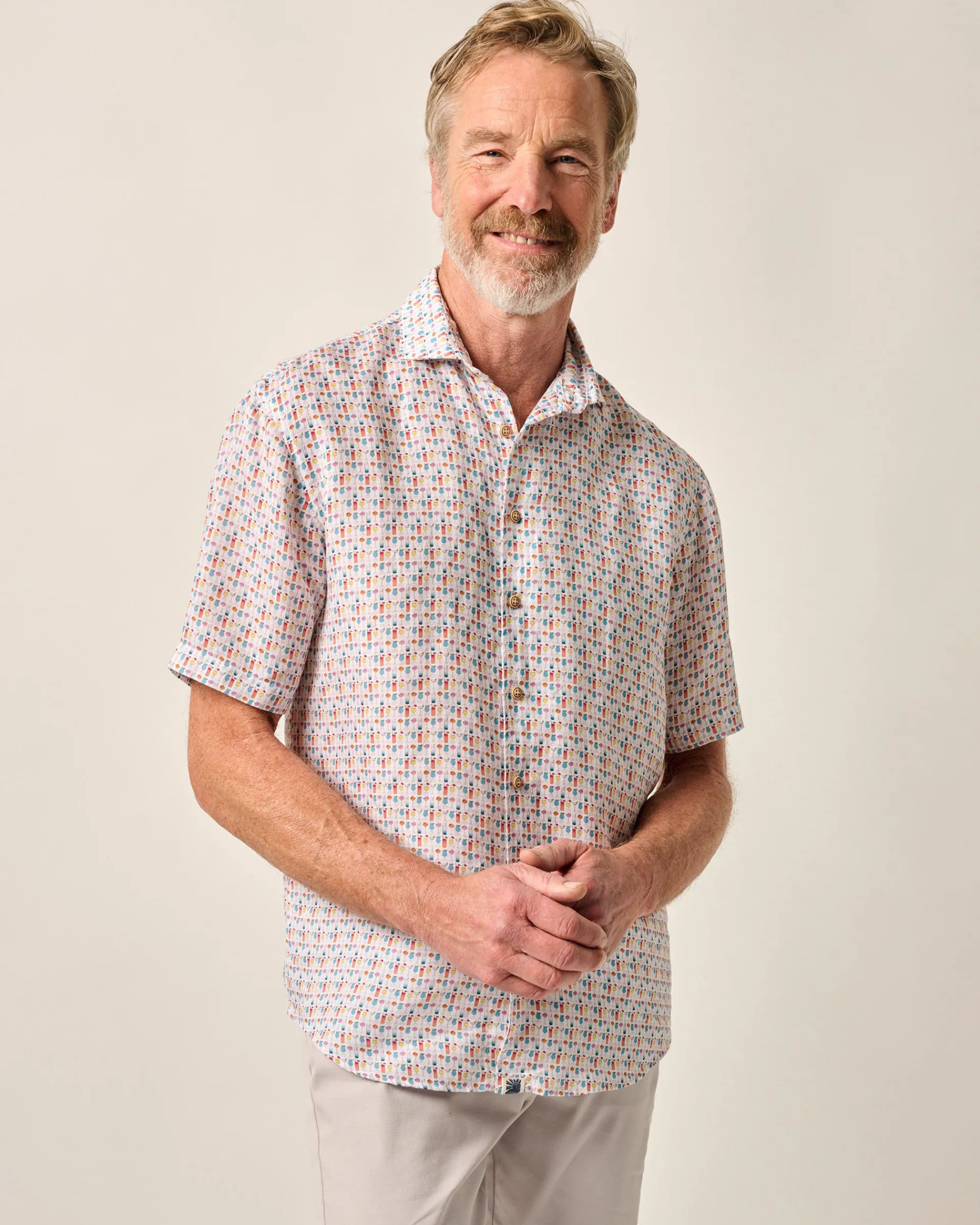 Hot Short Sleeve Hangin' Out Linen Button Down Shirt - 5 O' Clock Somewhere Button Down Shirts