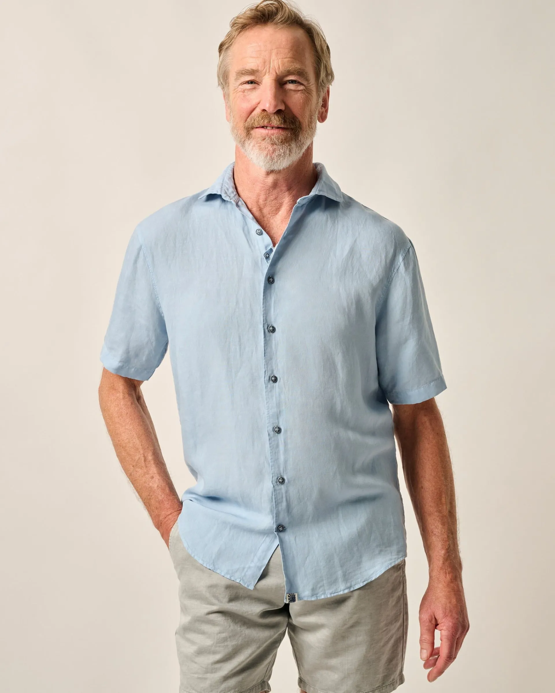 Hot Short Sleeve Hangin' Out Linen Button Down Shirt - Gianni Button Down Shirts