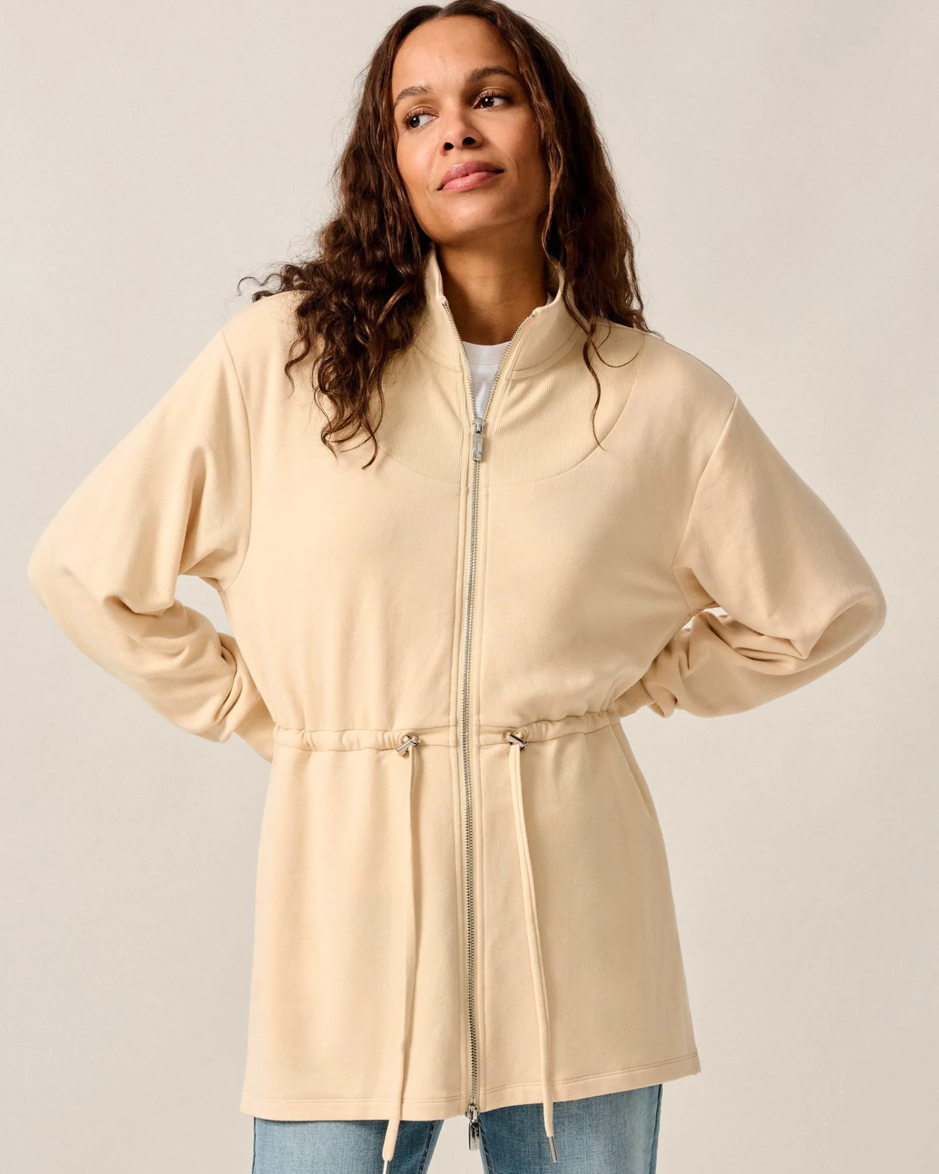 Hot Wilow Full Zip Cinch Waist Jacket Women Outerwear