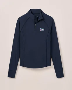 Online Women's SDA Jasmine Striped Performance 1/4 Zip Squash Doubles Association